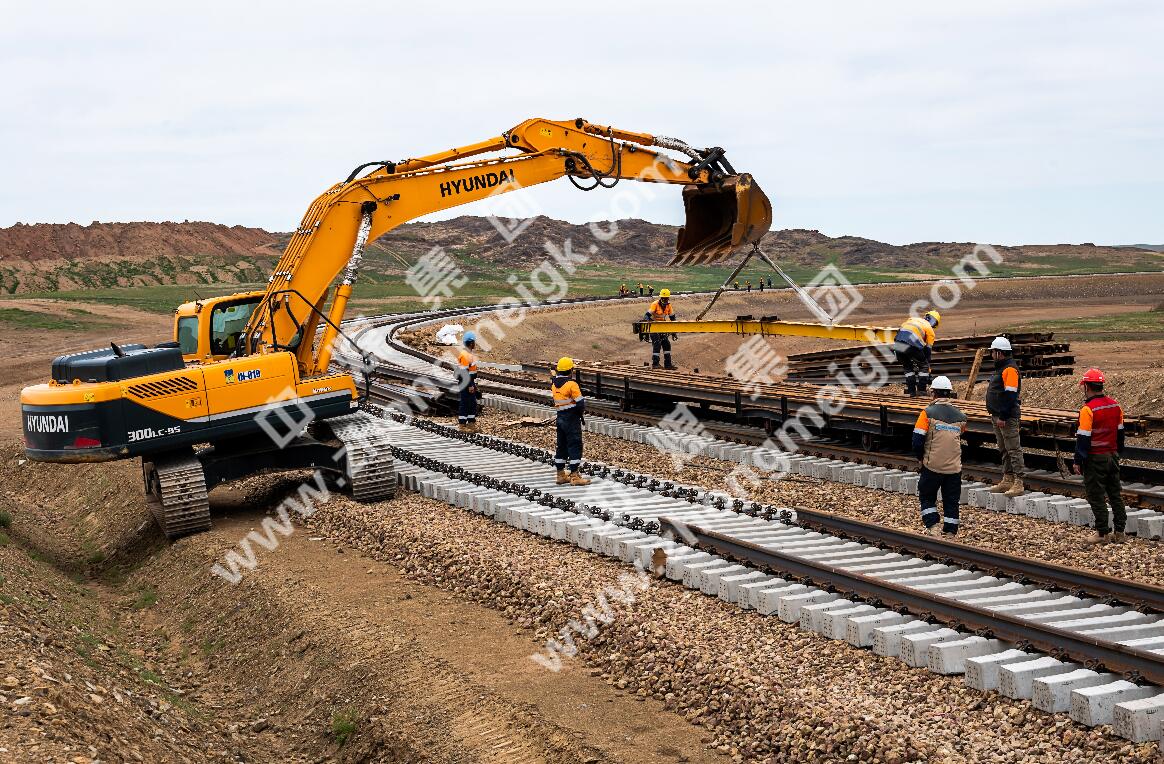 China Coal Group asiste en la construcción de la sección ferroviaria desde la mina de carbón Taben Tolgoi en Mongolia, un país a lo largo de la Franja y la Ruta, hasta el puerto Gashunsuhaitu (Ganqima